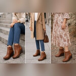 UGG Chestnut Brown Wedge Ankle Boots